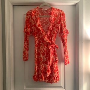 TOPSHOP red floral print dress